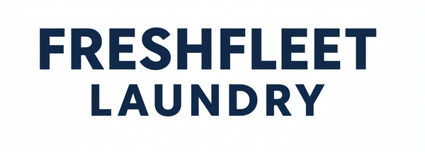 Freshfleet Laundry logo on a blue background